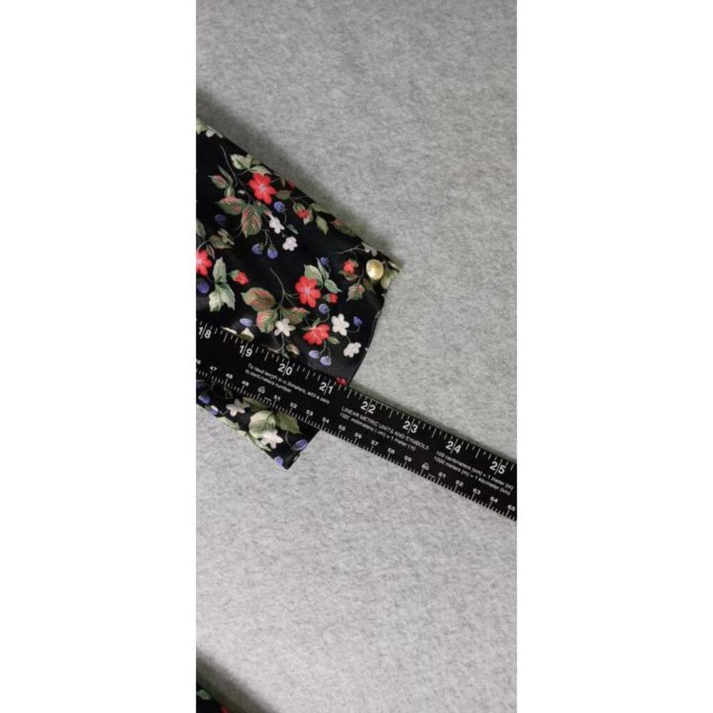 Homemade Grandmacore 3/4 Sleeve Midi Dress Womens Size Small Black Flowers... - Picture 9 of 10